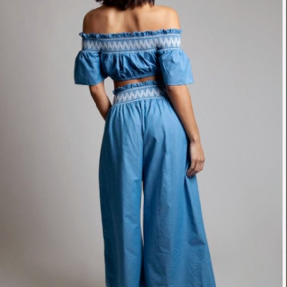 Mia Denim Chambray 2-Piece Pant Set USA - Picture 5 of 5